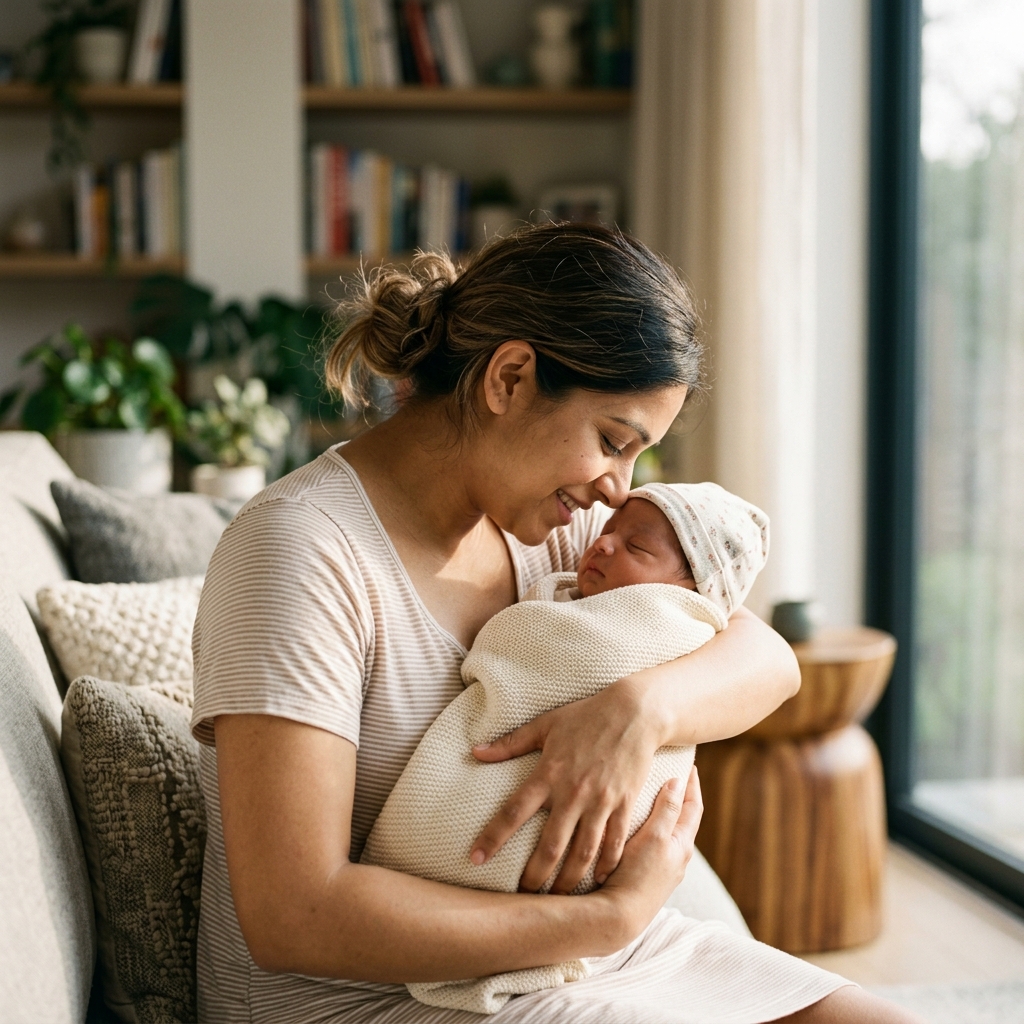 Happy Mother and Baby